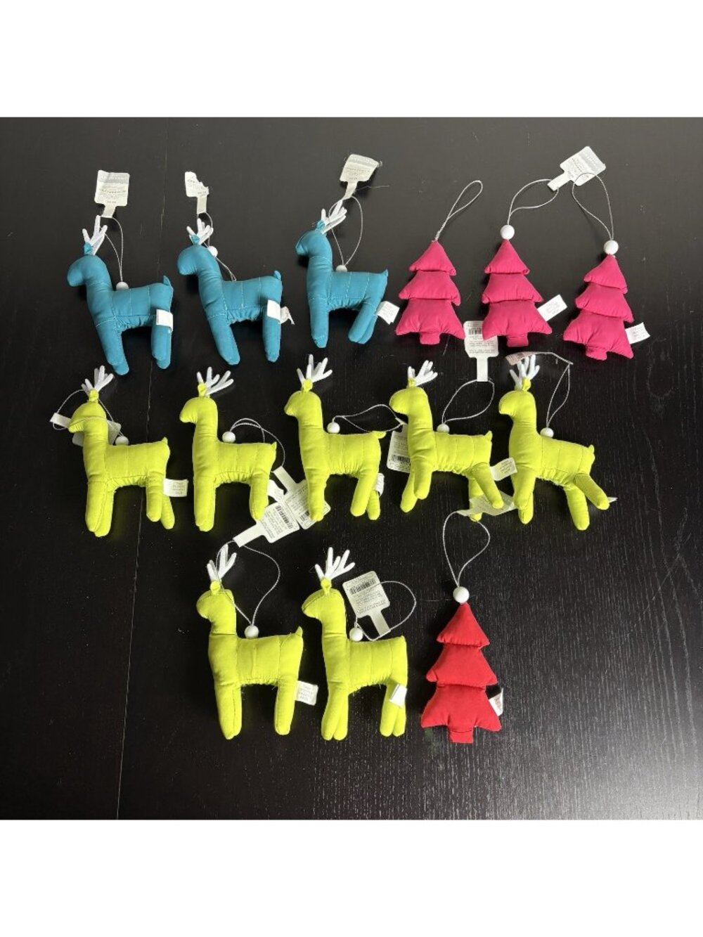 WONDERSHOP Target Lot of Colorful Plush Christmas Tree Ornaments Reindeer Tree
